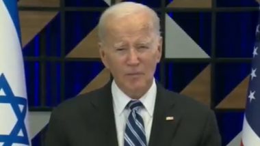 Joe Biden in Isreal: US President Announces USD 100 Million in Aid for Gaza, West Bank (Watch Video)