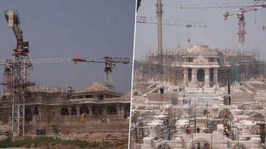 Ayodhya Ram Mandir Construction Photos: Shri Ram Janmbhoomi Teerth Kshetra Shares Pictures of Under-Construction Temple Site