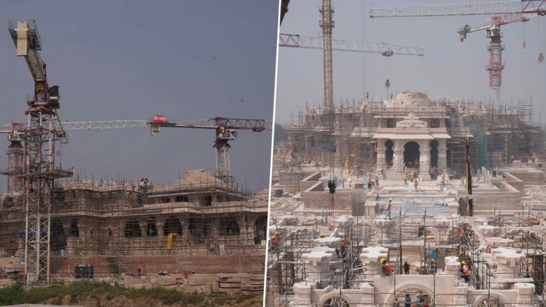 Ayodhya Ram Mandir Construction Photos: Shri Ram Janmbhoomi Teerth Kshetra Shares Pictures of Under-Construction Temple Site