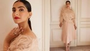 Sonam Kapoor Makes Heads Turn in Beige Outfit at Paris Fashion Week (View Pics)