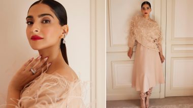 Sonam Kapoor Makes Heads Turn in Beige Outfit at Paris Fashion Week (View Pics)