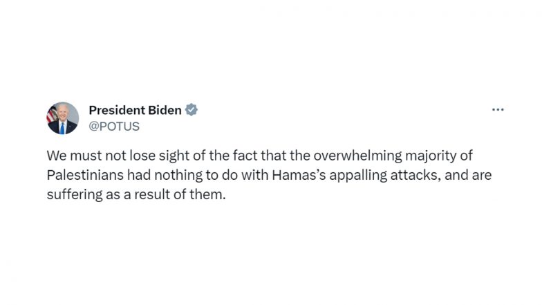 US President Joe Biden Shows Support for Palestinians, Says 'Palestinians Had Nothing To Do With Hamas’s Appalling Attacks'