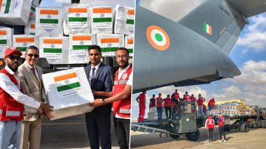 Israel-Hamas War: India's Humanitarian Aid for Palestine Reaches Egypt, Handed Over to Egyptian Red Crescent (See Pics)