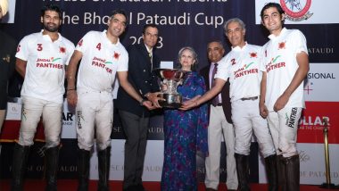 Sharmila Tagore Presents Trophy to Bhopal Pataudi Cup Winners, Saif Ali Khan Skips Due to Prior Commitments (View Pics)