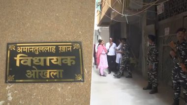 ED Raid on Amanatullah Khan: Enforcement Directorate Raids AAP MLA's Residence in Delhi's Okhla in Connection With Money Laundering Case (Watch Video)