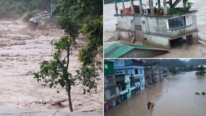 Cloud Burst in Sikkim: 23 Army Personnel Missing After Cloudburst Triggers Flash Flood in Teesta River in Lachen Valley (See Pics and Video)