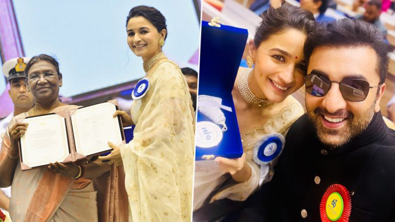 'Best Actress' Alia Bhatt Shares Lovely Pics From National Film Awards 2023 Ceremony With Hubby Ranbir Kapoor, Kriti Sanon and Allu Arjun