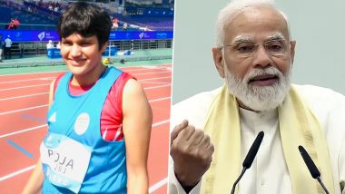 PM Narendra Modi Heaps Praises on Pooja For Winning Bronze Medal in Women's 1500m T20 Event at Asian Para Games 2023