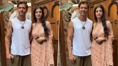 Hrithik Roshan and Girlfriend Saba Azad Spotted during Romantic Restaurant Outing, Fighter Actor Opts for Casual Tank Top and Track Pants (Watch Video)