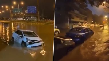 Tel Aviv Flooding: Heavy Rainfall Lashes Parts of Israeli Capital, Causes Waterlogging; Videos Showing Cars on Flooded Streets Surface