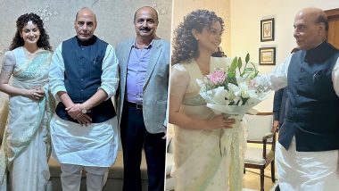 Tejas: Kangana Ranaut Hosts a Special Screening of Her Film With Defence Minister Rajnath Singh and Indian Air Force Officers (View Pics)