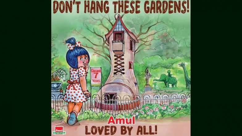 Amul Dedicates Latest Topical Illustration to Mumbai's Hanging Gardens Which is About to Shut Down For 7 Years (See Pic)