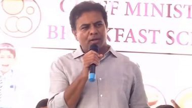 KT Rama Rao Enjoys Lunch With Sanitation Workers on New Year's Day in Hyderabad (Watch Video)