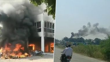 Maratha Reservation: Agitators Set House of NCP MLA Prakash Solanke on Fire in Maharashtra's Beed, None Hurt (Watch Video)