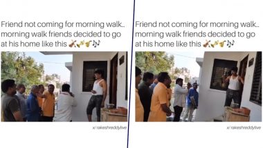 Group of People Visit Their Friend's House Playing Musical Instruments as the Latter Skipped Morning Walk, Funny Video Goes Viral