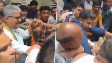 Madhya Pradesh Assembly Elections 2023: Union Minister Bhupender Yadav Mobbed by BJP Workers Over Ticket Distribution; Supporters Create Ruckus in Party Office at Jabalpur (Watch Video)