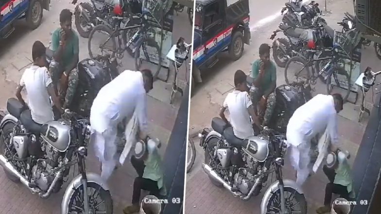 Uttar Pradesh Shocker: Man Thrashes Minor Boy Over Road Rage Incident in Kanpur, Video Surfaces