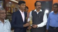 ISRO Chief Sreedhara Somanath Meets Indian Chess Player Rameshbabu Praggnanandhaa at His House in Chennai (Watch Videos)
