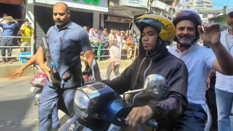 Rahul Gandhi Rides Pillion on Man's Scooter To Reach Former Mizoram CM Lal Thanhawla's Home, Photo Surfaces