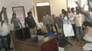 Rajasthan Assembly Elections 2023: BJP Office Vandalised in Rajsamand; Stones Pelted at State Unit Chief CP Joshi&rsquo;s House in Chittorgarh (Watch Video)