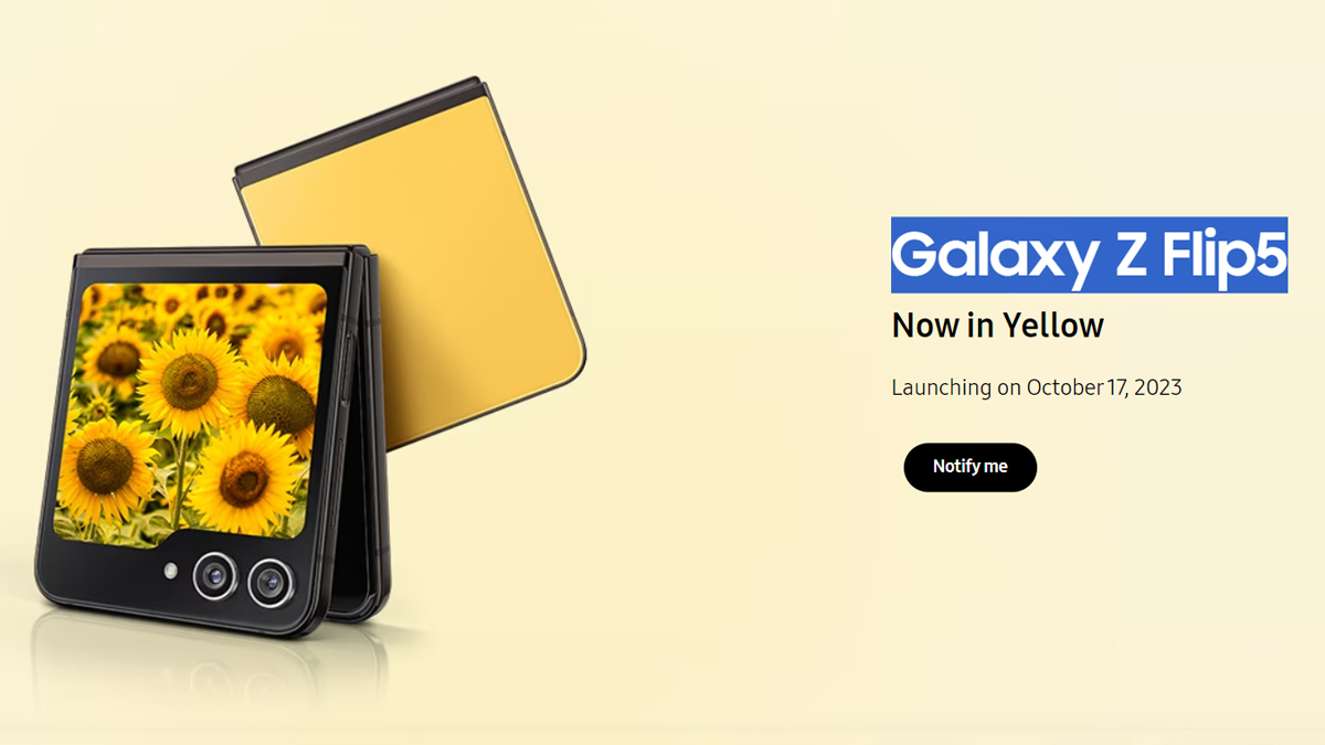 Samsung Galaxy Z Flip 5 Yellow Colour Variant Unveiled in India