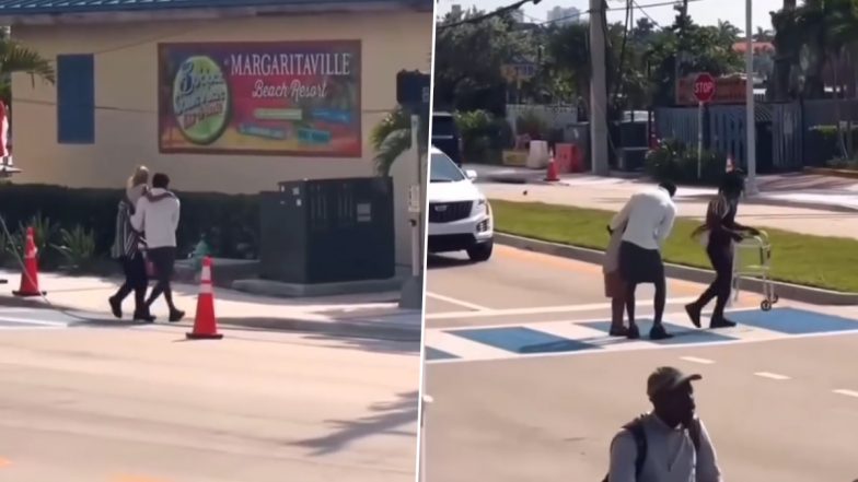 Men Help Elderly Woman Get Across the Street Safely Amidst Busy Traffic, Video of the Kind Act Goes Viral