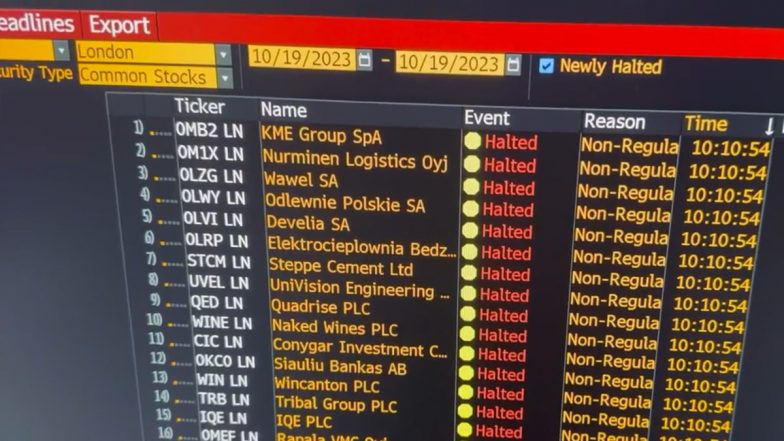 London Stock Exchange Down Due To 'system Incident', Hundreds Of Stocks 