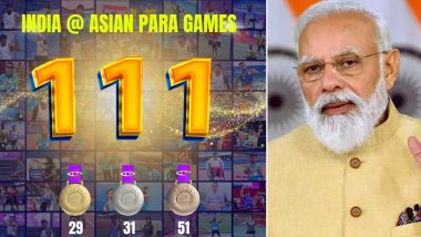 PM Narendra Modi Congratulates Indian Athletes for Winning 111 Medals for India at Asian Para Games 2023; Says, ‘Achievement a Testament to Unwavering Dedication and Indomitable Spirit of Athletes’