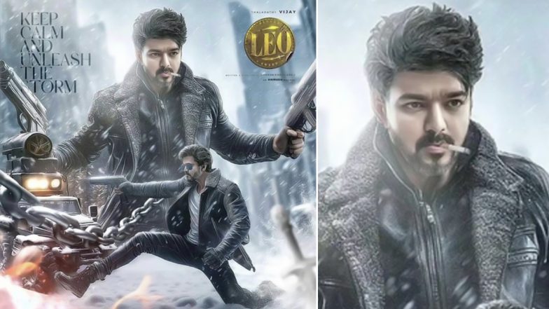 Leo New Poster: Thalapathy Vijay’s Ice-Cool Avatar Holding Guns Will Leave You Impressed (View Pic)