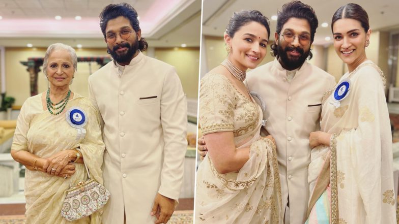 69th National Film Awards: Allu Arjun Poses With Waheeda Rehman, Alia Bhatt, Kriti Sanon, Says ‘It Was a Lifetime Experience’ (See Pics)