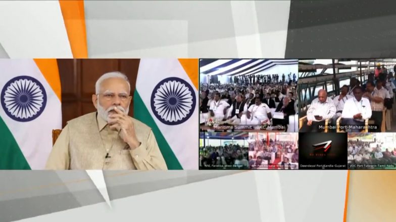 GMIS 2023: PM Narendra Modi Inaugurates Third Edition of Global Maritime India Summit Via Video Conferencing