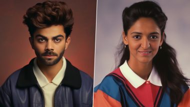 Mumbai Indians Join AI 90s Yearbook Photo Trend; Generates Pics of Indian Cricketers Including Virat Kohli, Harmanpreet Kaur