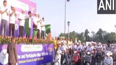 India News | CEC Rajiv Kumar Flags Voters Awareness Rally Ahead of Assembly Polls in Rajasthan