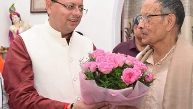India News | Uttarakhand CM Dhami Extends Greetings to Ex-CM BC Khanduri on His Birthday 