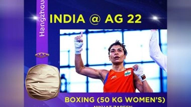 Sports News | India's Star Boxer Nikhat Zareen Ends Asian Games Campaign with Bronze Medal