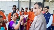 World News | Union Minister Nitin Gadkari Welcomed in Traditional 'Maharashtrian Way' in Prague&nbsp;