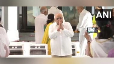 India News | Gujarat CM Pays Tribute to Mahatma Gandhi at Kirti Mandir in Porbandar&nbsp;