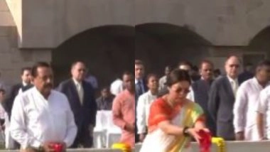 India News | Union Ministers of State Jitendra Singh, Meenakshi Lekhi Pay Tribute to Mahatma Gandhi at Rajghat