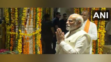 India News | Rajasthan: PM Modi Offers Prayers at Sanwaliya Seth Temple in Chittorgarh