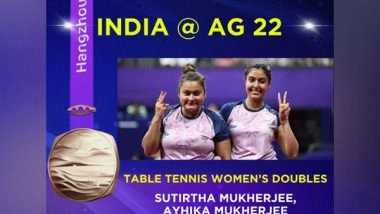 Sports News | Asian Games: India Wins Bronze Medal in Table Tennis Women's Doubles