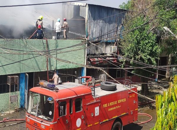 Chandigarh Fire Video: Massive Blaze Erupts at Trading Company in Industrial Area Phase 2, No Casualties Reported
