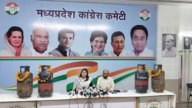 India News | MP: Congress Protests Commercial LPG Price Hike with Symbolic Cylinder Tribute in Bhopal