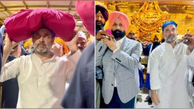India News | Rahul Gandhi Offers &lsquo;Sewa&rsquo; at Golden Temple for Second Day