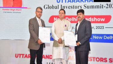 Uttarakhand Global Investors Summit 2023: CM Pushkar Singh Dhami Signs MoU Worth Rs 19,000 Crores During the Roadshow Event in Delhi (See Pics)