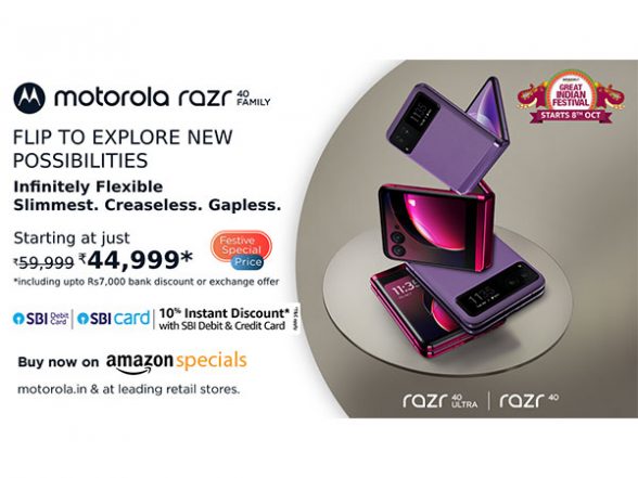 Business News | Amazon Great Indian Festival: Motorola Announces Festive Discounts for Its Razr Series, Motorola Razr 40 Available at an Early Access Deal of Rs 44,999 - Vimarsana News