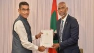 World News | Indian Envoy Conveys PM Modi's Congratulatory Message to Newly Elected Maldivian President Muizzu