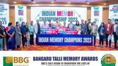 Business News | BBG Bangaru Thalli Memory Awards The 14th Indian Memory Championships