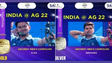 Sports News | Asian Games: Pravin Ojas, Abhishek Verma Clinch Gold, Silver in Men's Compound Archery; India's Medal Tally Hits 100