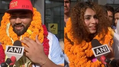Sports News | Indian Athletes Harmilan Bains, Tajinderpal Singh Toor Receive Warm Welcome in Chandigarh After Successful Asian Games Campaign
