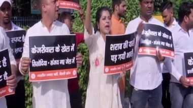 India News | BJP Workers Hold Protest Against CM Arvind Kejriwal in Delhi